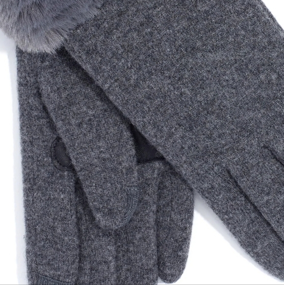 Echo Faux-Fur Cuff Tech Gloves Gray - Picture 3 of 3